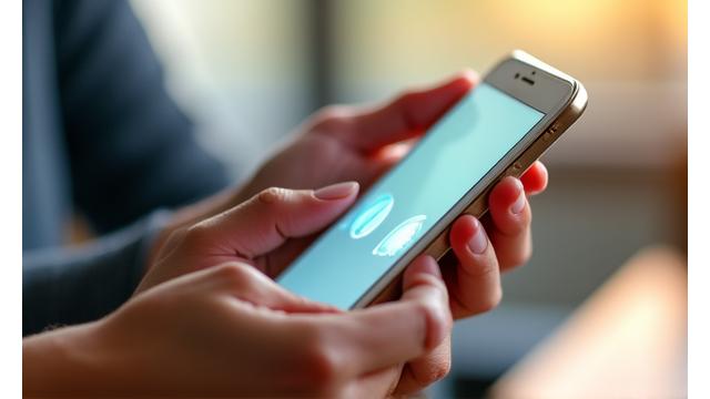Obraz przedstawiający dłonie trzymające tablet z ikoną e-maila i telefonu, symbolizujący łatwość kontaktu i wsparcia.